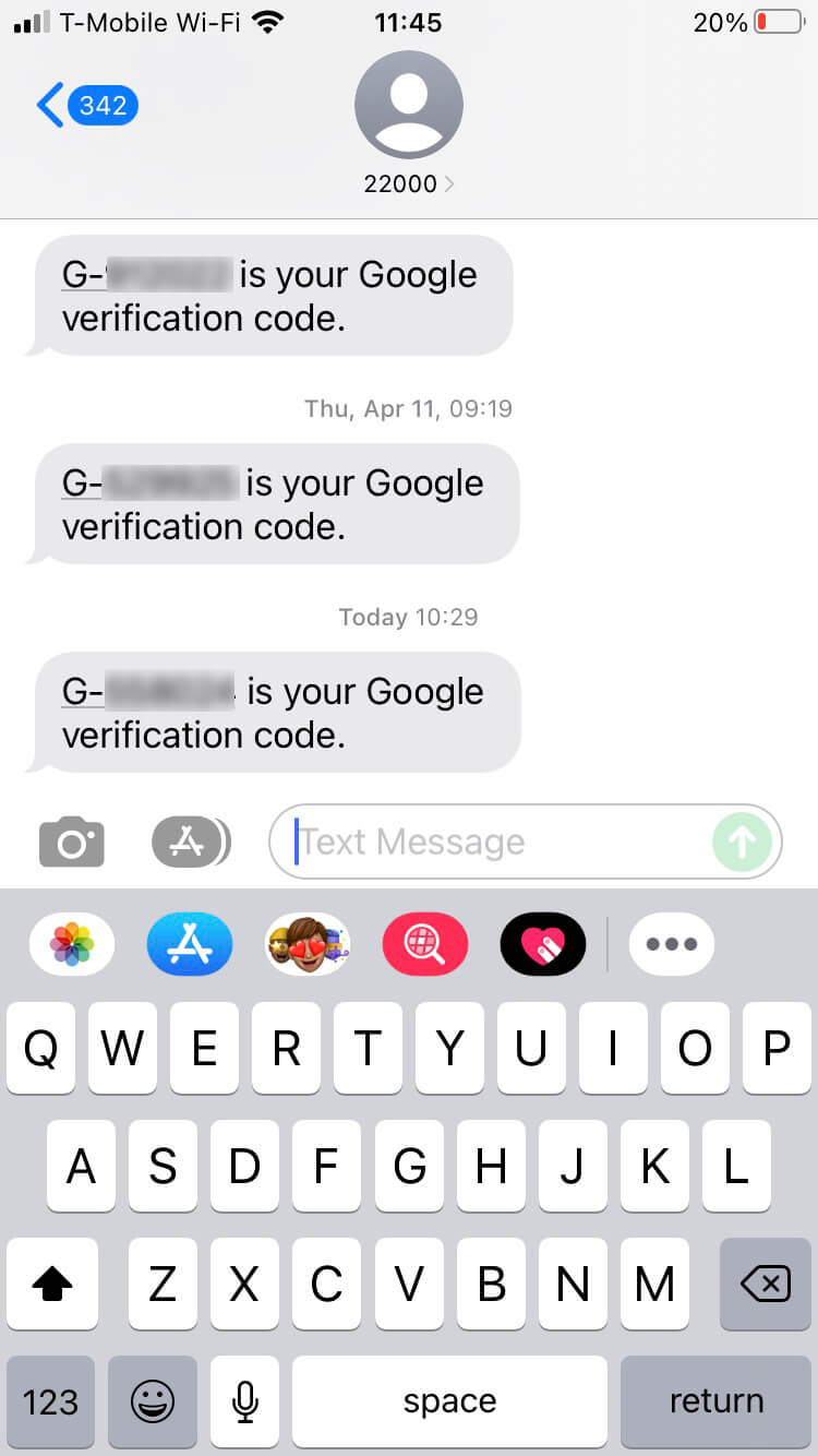 Short Code Google text messaging