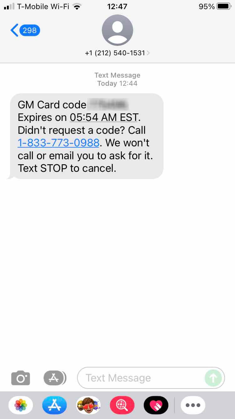 Long Code General Motors text messaging