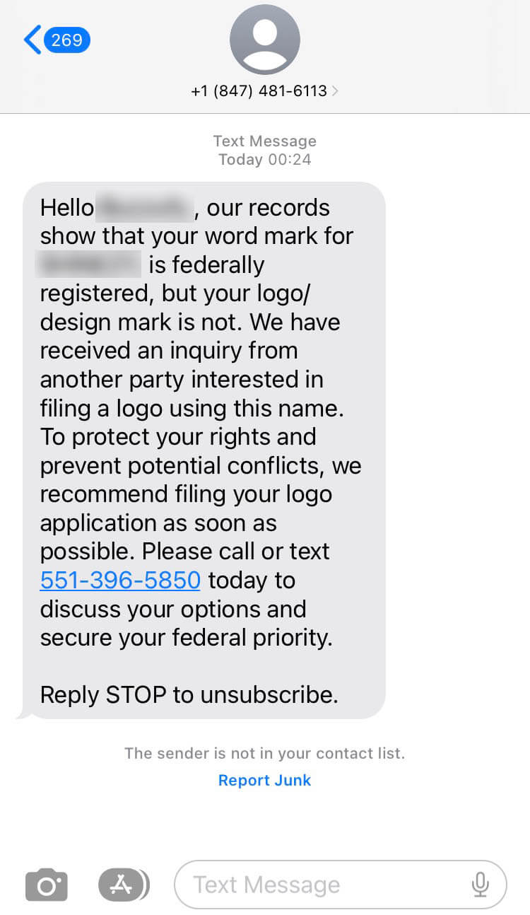 Long Code Trademark Securely  text messaging