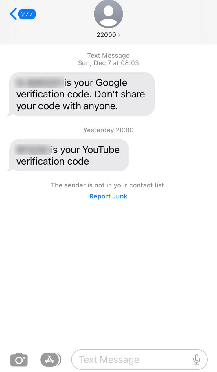 Short Code Google text messaging