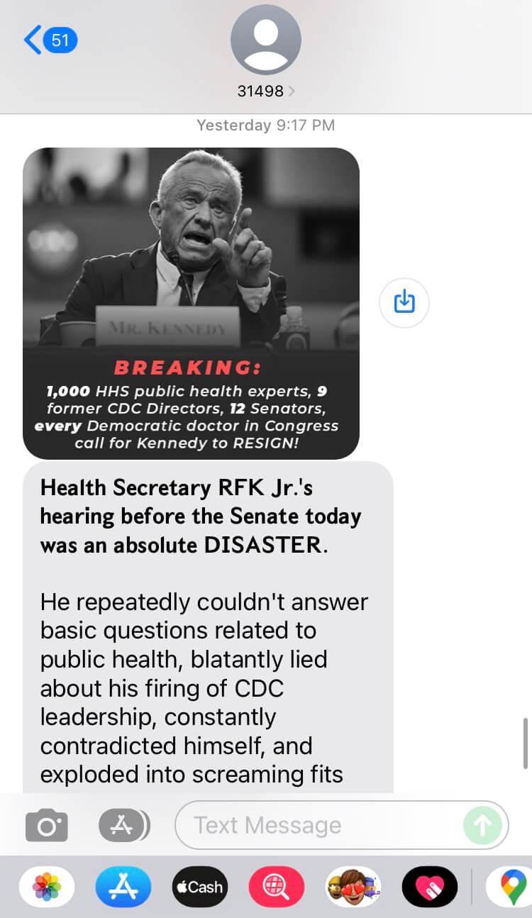 Short Code 314 Action Fund  text messaging