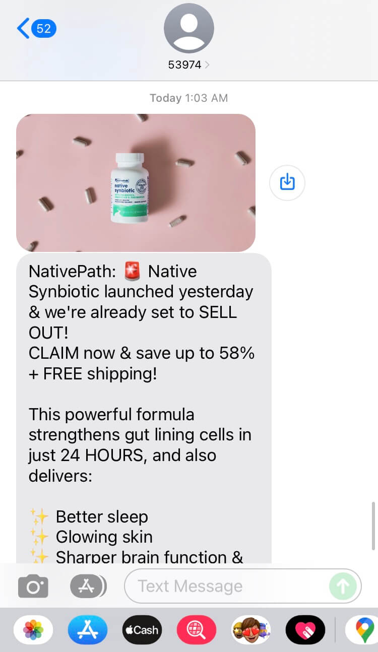 Short Code NativePath text messaging