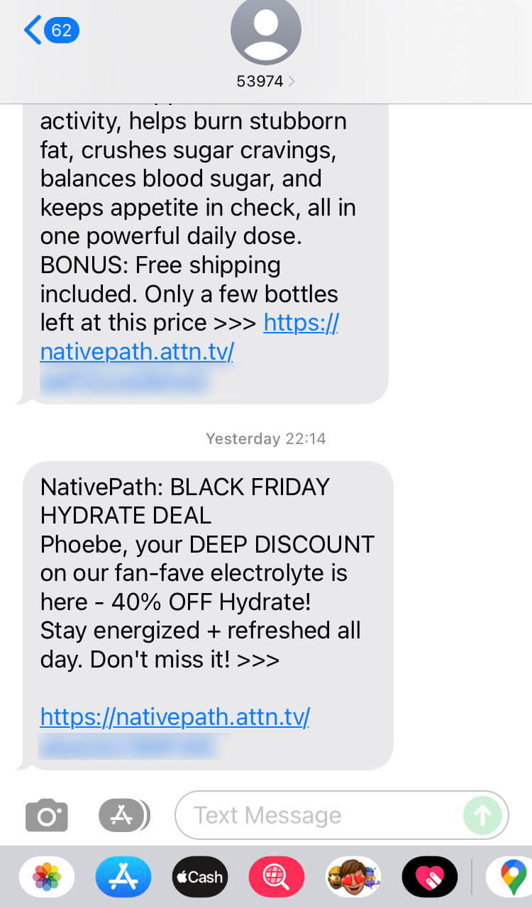 Short Code NativePath text messaging