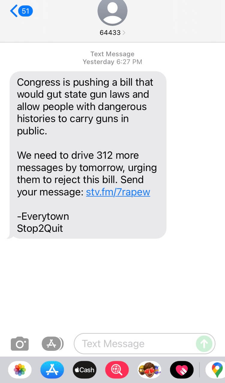 Short Code Everytown text messaging