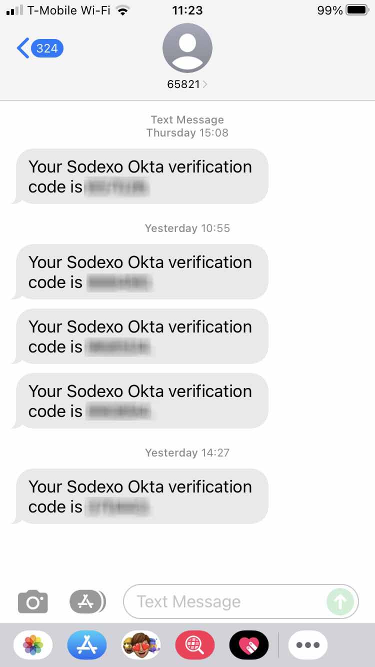 Short Code Sodexo  text messaging