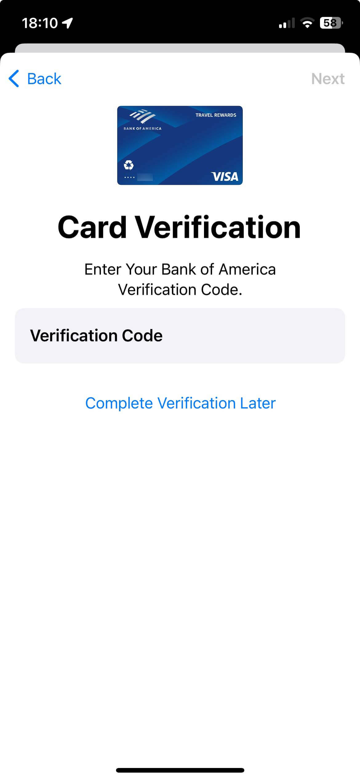 Short Code Bank of America text messaging