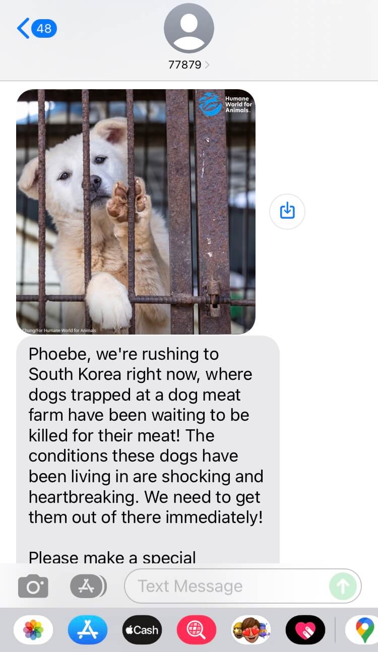 Short Code The Humane Society of United States text messaging