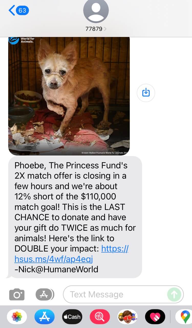 Short Code The Humane Society of United States text messaging