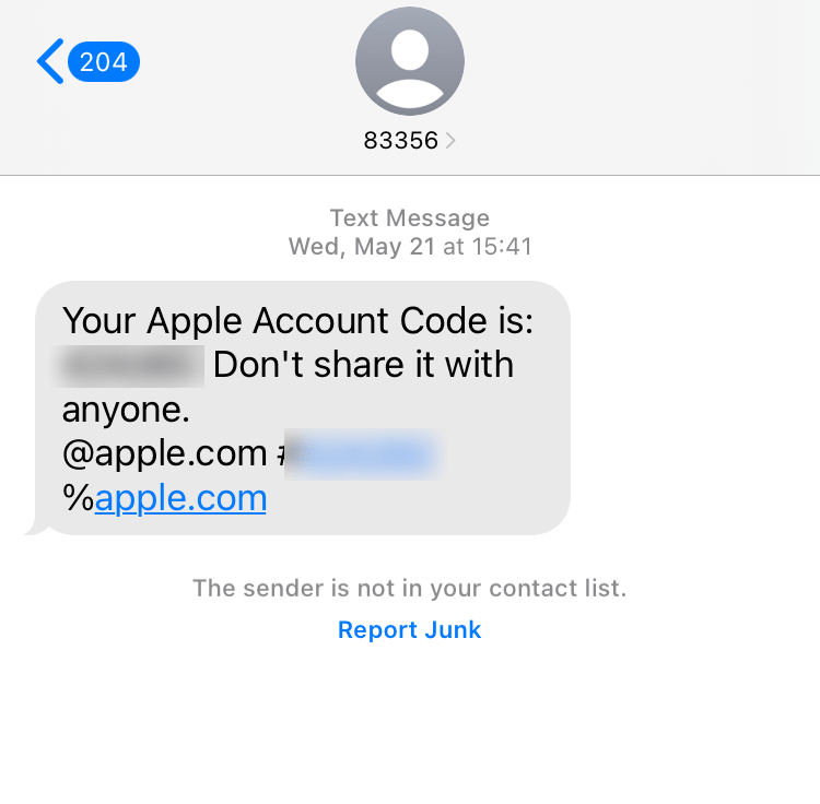 Short Code Apple  text messaging