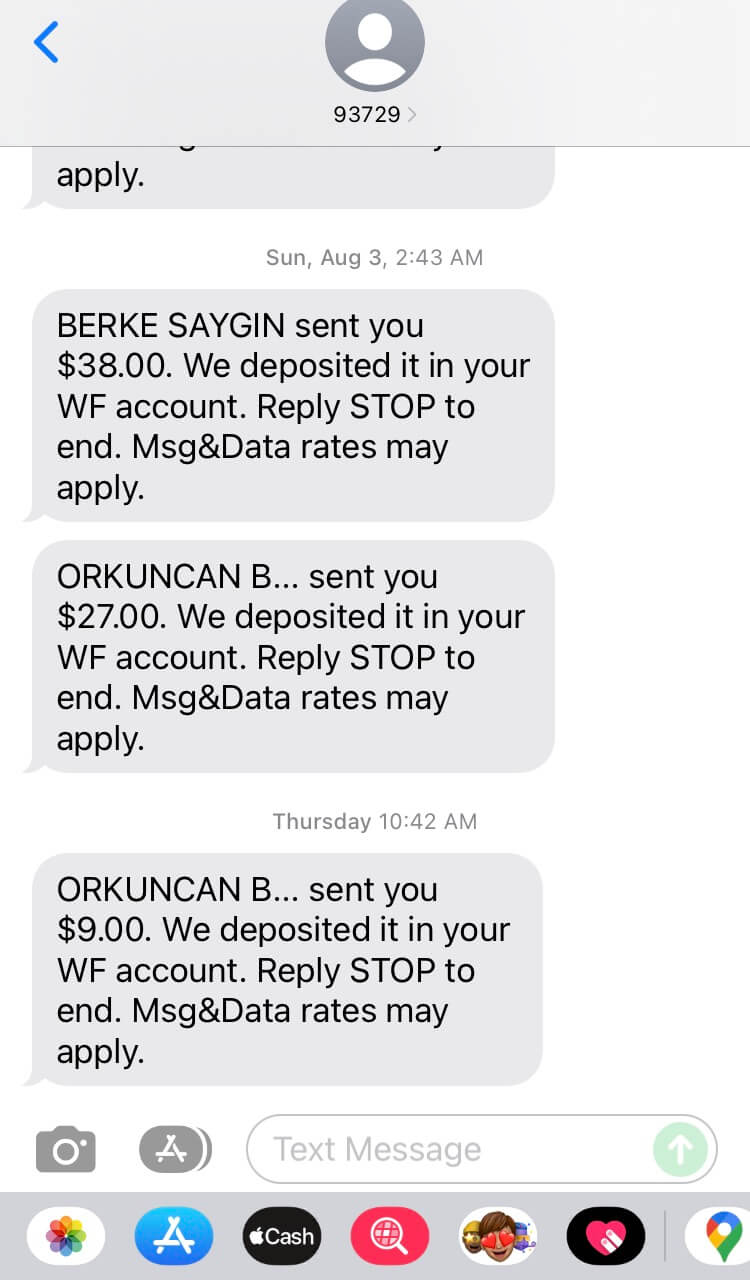 Short Code Zelle  text messaging