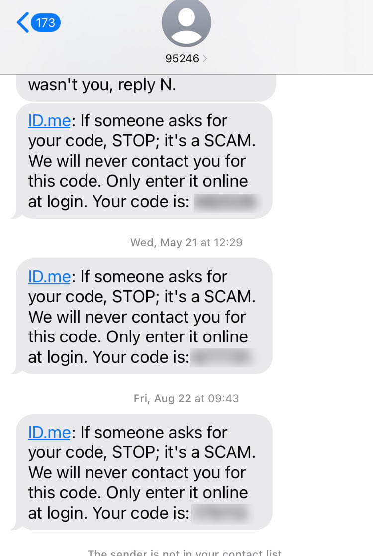 Short Code ID.me text messaging