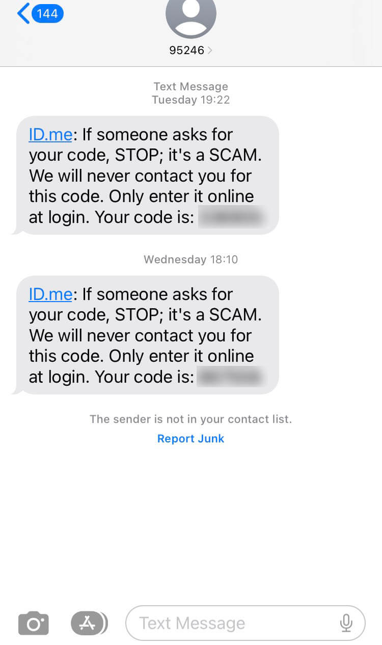 Short Code ID.me text messaging