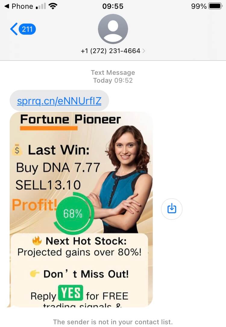 Long Code Fortune Pioneer text messaging