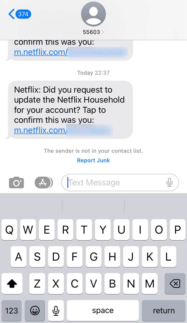 Short Code Netflix text messaging