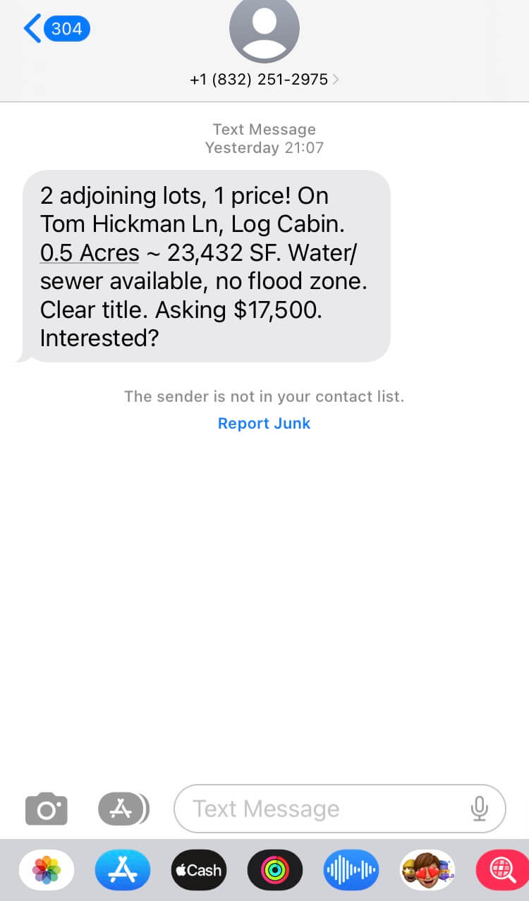 Long Code LPT Realty text messaging