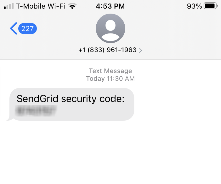 Long Code SendGrid text messaging