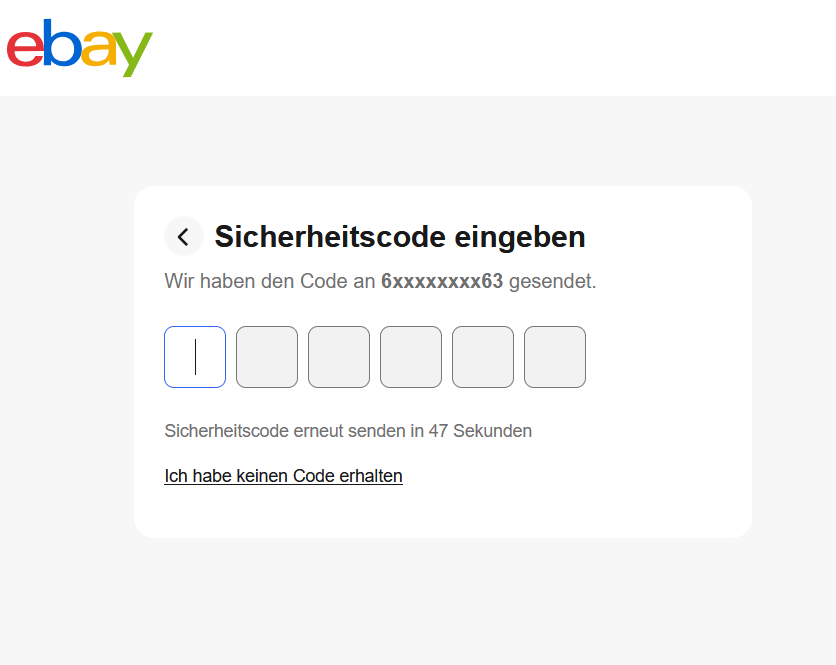 Short Code eBay Austria text messaging