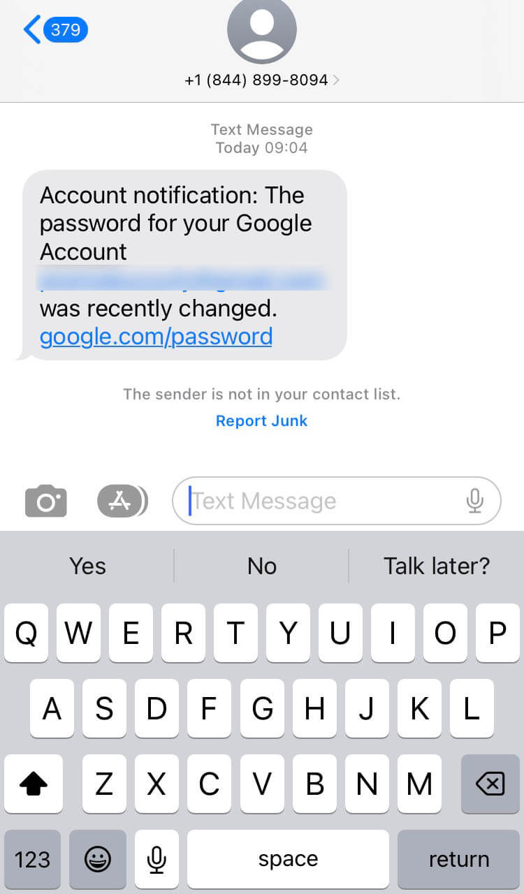 Long Code Google LLC text messaging
