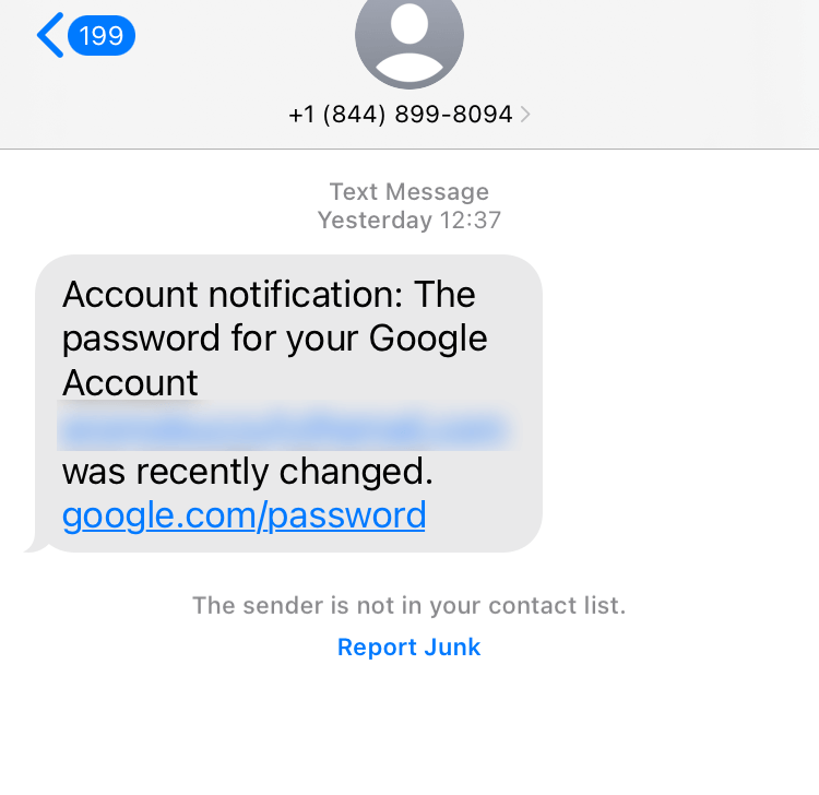 Long Code Google LLC text messaging