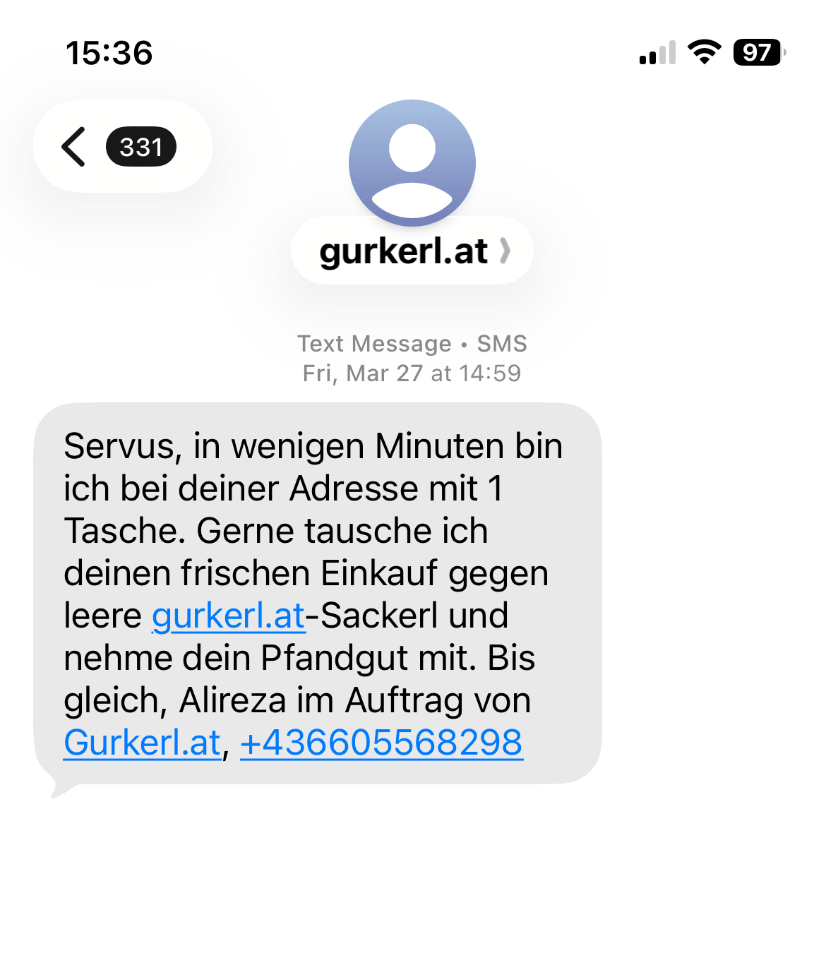 Short Code Gurkerl.at text messaging
