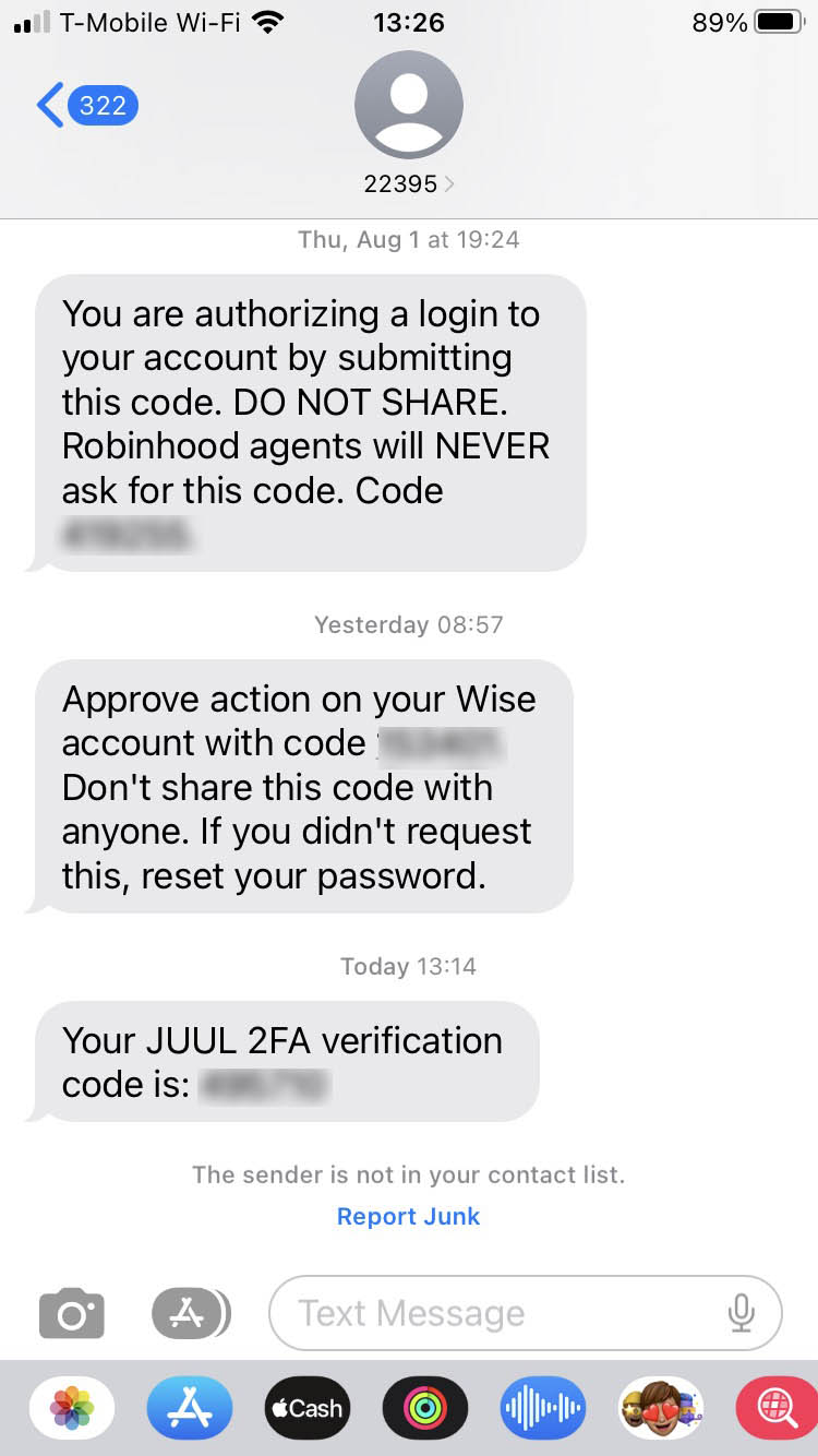 Short Code JUUL text messaging