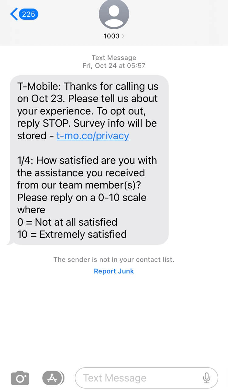 Short Code T-Mobile US, Inc. text messaging