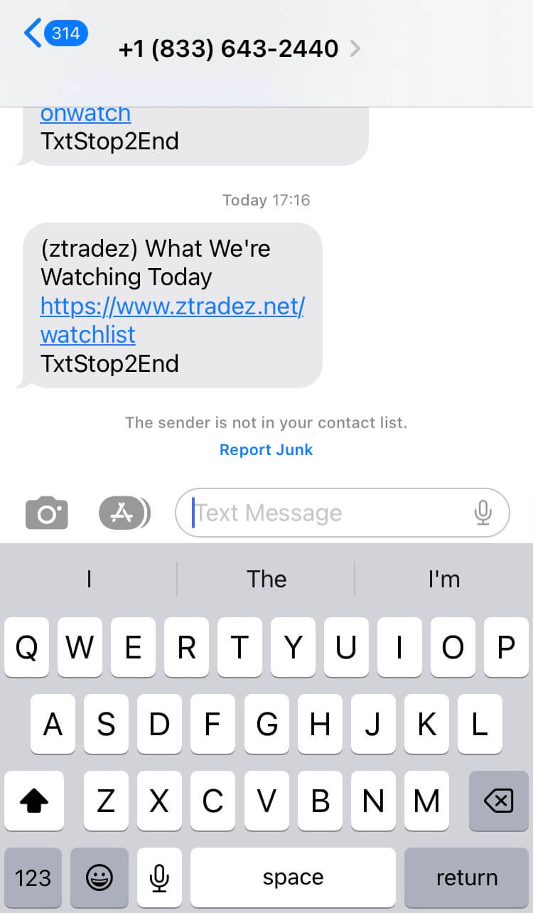 Long Code ztradez text messaging